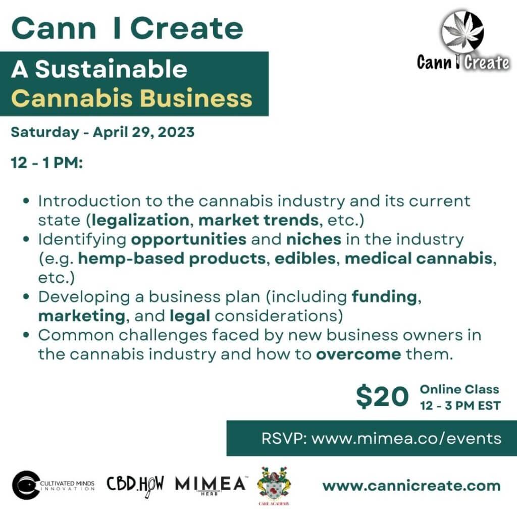 Learn to Create a Sustainable Cannabis Business - Mimea - Hour 1